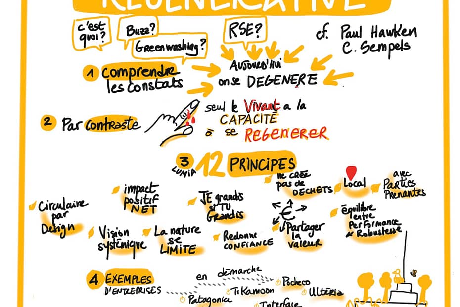 ce qu'est une entreprise régénérative. sketchnote par Christine Koehler